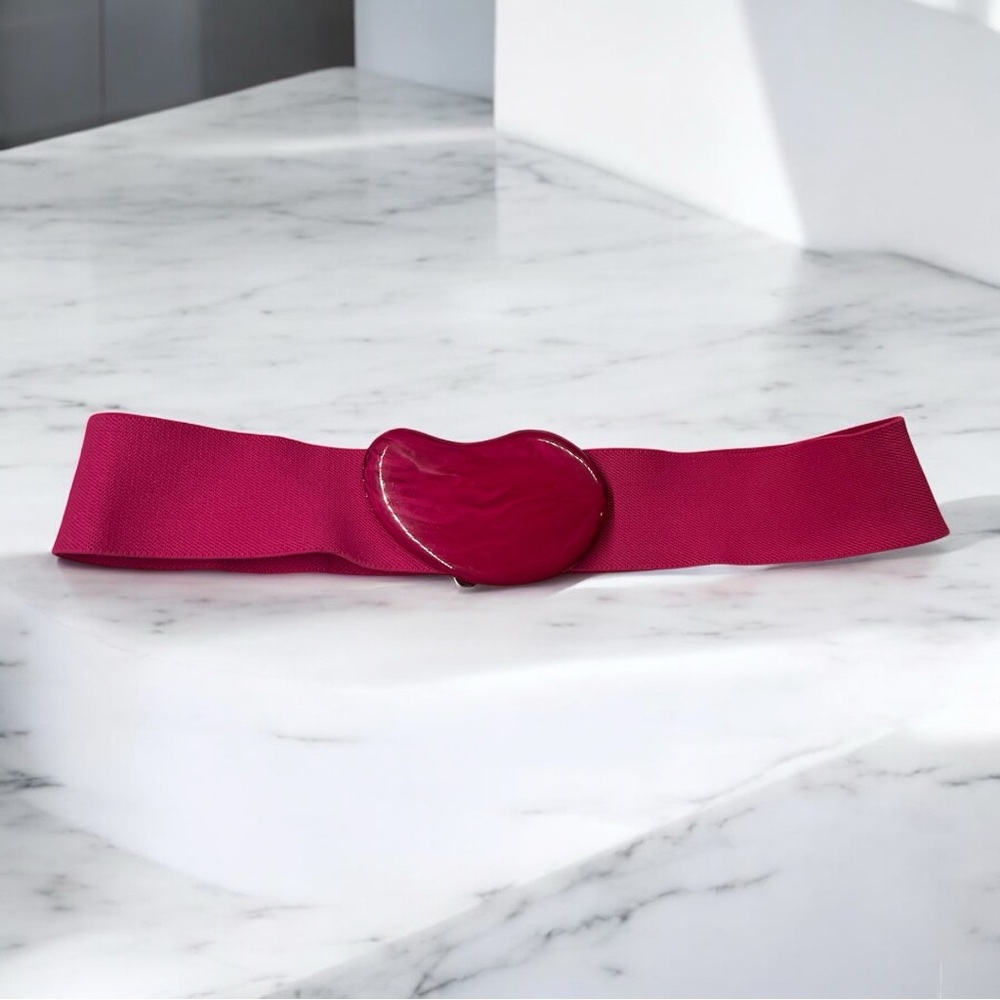 80’s Vintage Hot Pink stretch with jellybean buckle belt